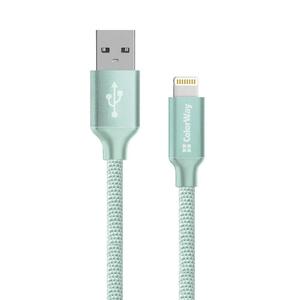 Дата кабель USB 2.0 AM to Lightning 2.0m mint ColorWay (CW-CBUL007-MT)