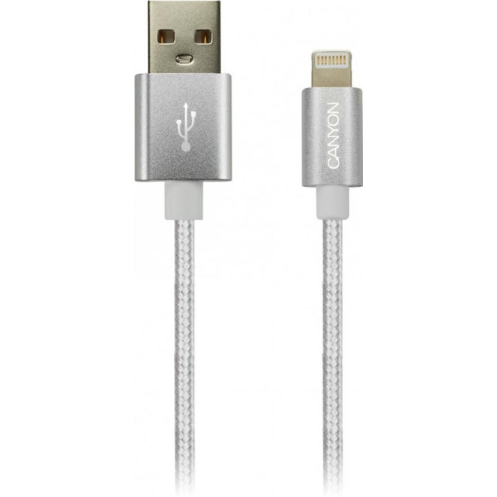 Дата кабель USB 2.0 AM to Lightning 1.0m Pearl White Canyon (CNE-CFI3PW) - 1