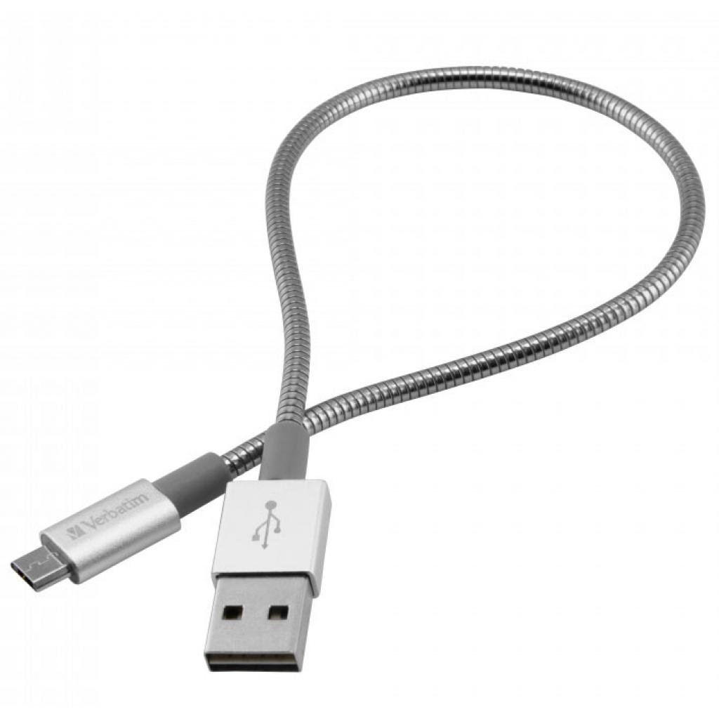 Дата кабель USB 2.0 AM to Micro 5P 0.3m silver Verbatim (48865) - 3