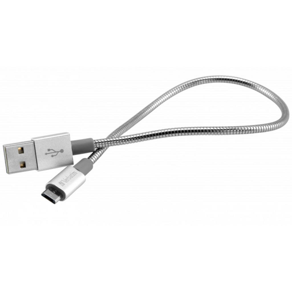 Дата кабель USB 2.0 AM to Micro 5P 0.3m silver Verbatim (48865)