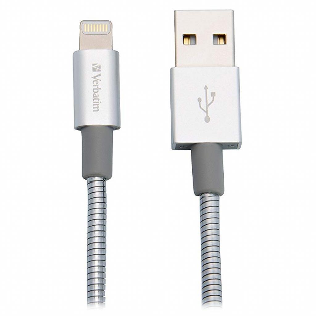 Дата кабель USB 2.0 AM to Lightning 0.3m silver Verbatim (48864)