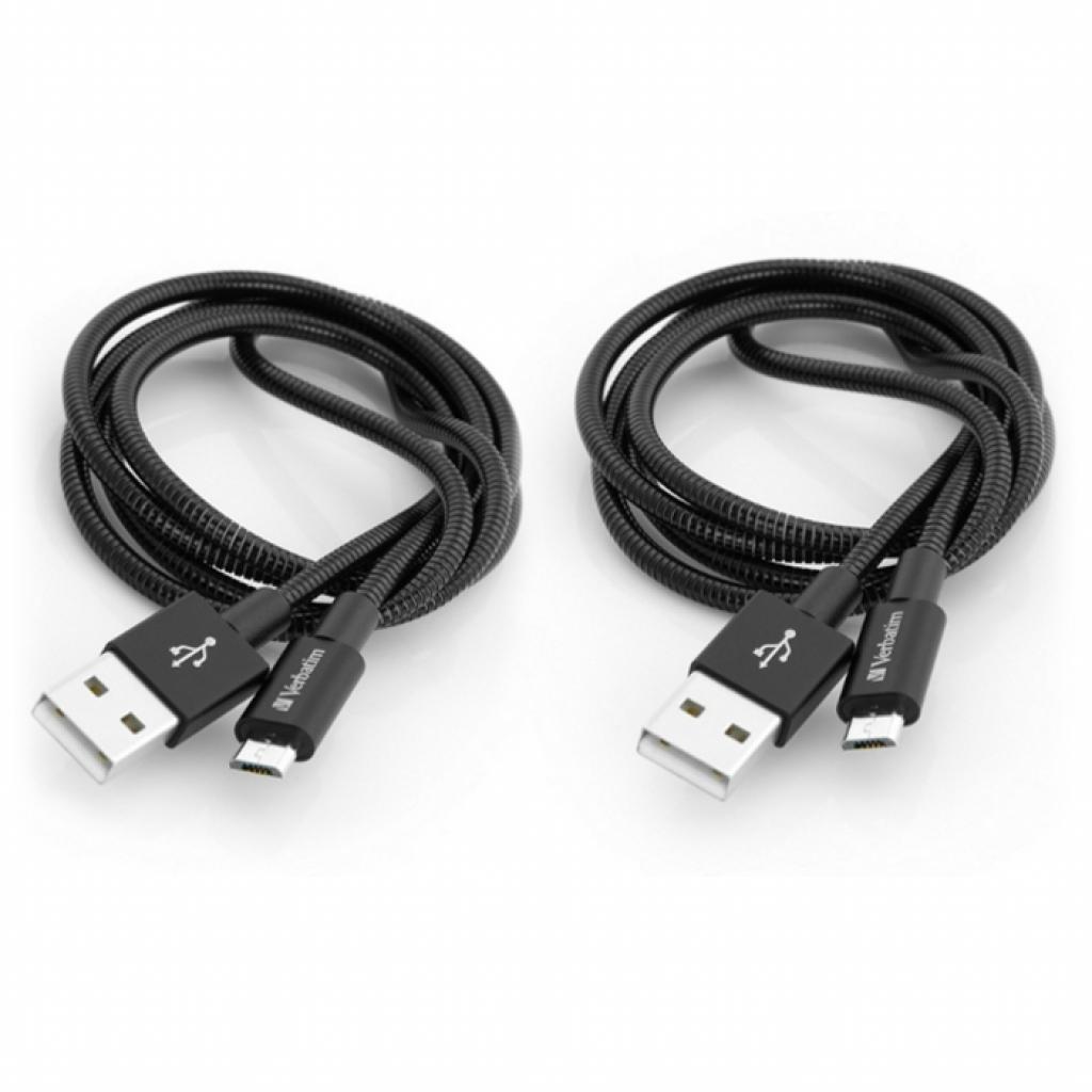 Дата кабель USB 2.0 AM to Micro 5P 1.0m + 1.0m black Verbatim (48874) - 1 Дата кабель USB 2.0 AM to Micro 5P 1.0m + 1.0m black Verbatim (48874) - 1