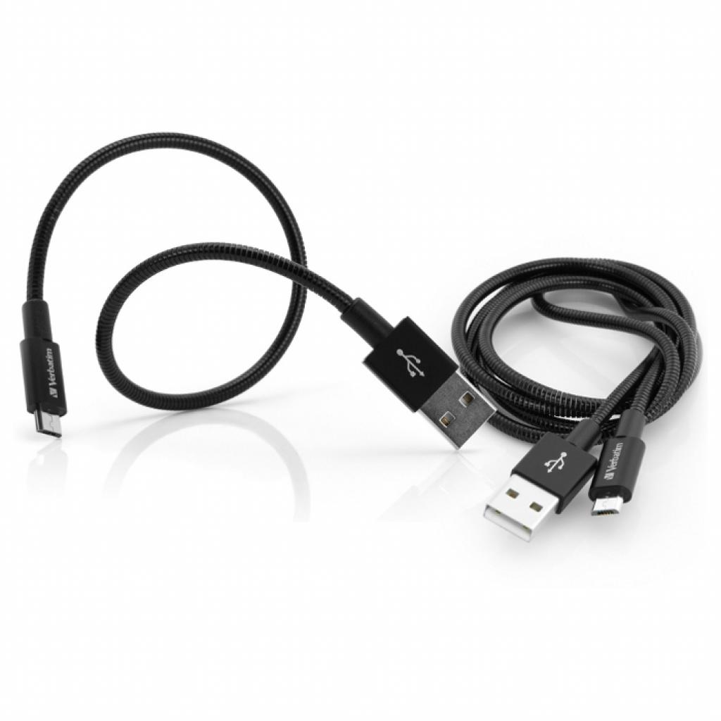 Дата кабель USB 2.0 AM to Micro 5P 1.0m + 0.3m black Verbatim (48875) - 1 Дата кабель USB 2.0 AM to Micro 5P 1.0m + 0.3m black Verbatim (48875) - 1