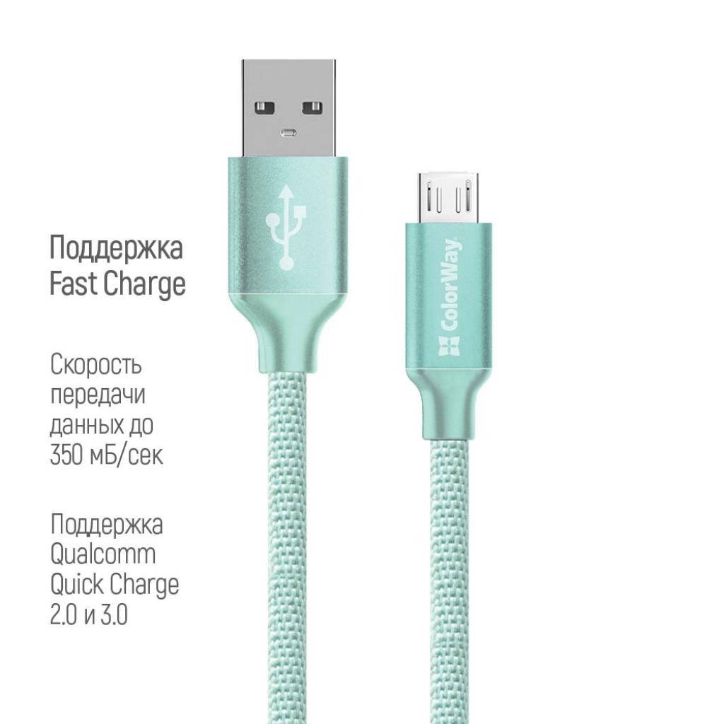 Дата кабель USB 2.0 AM to Micro 5P 2.0m mint ColorWay (CW-CBUM009-MT) - 2 Дата кабель USB 2.0 AM to Micro 5P 2.0m mint ColorWay (CW-CBUM009-MT) - 2