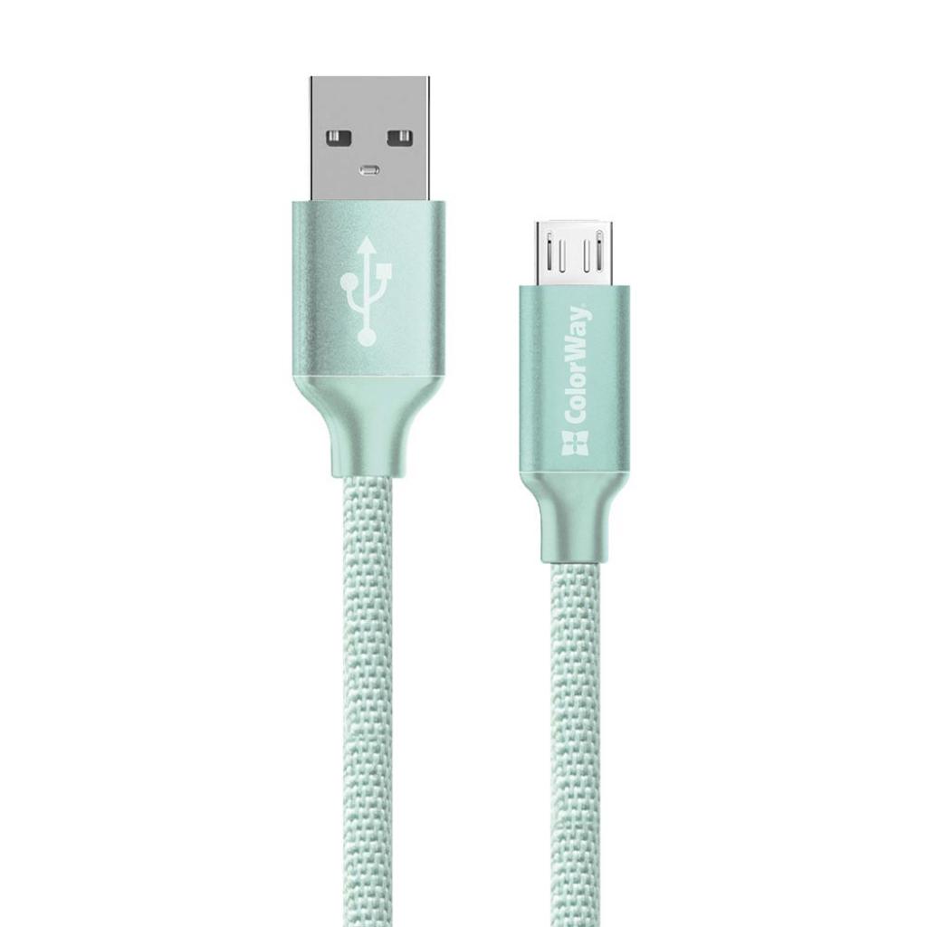 Дата кабель USB 2.0 AM to Micro 5P 2.0m mint ColorWay (CW-CBUM009-MT) Дата кабель USB 2.0 AM to Micro 5P 2.0m mint ColorWay (CW-CBUM009-MT)