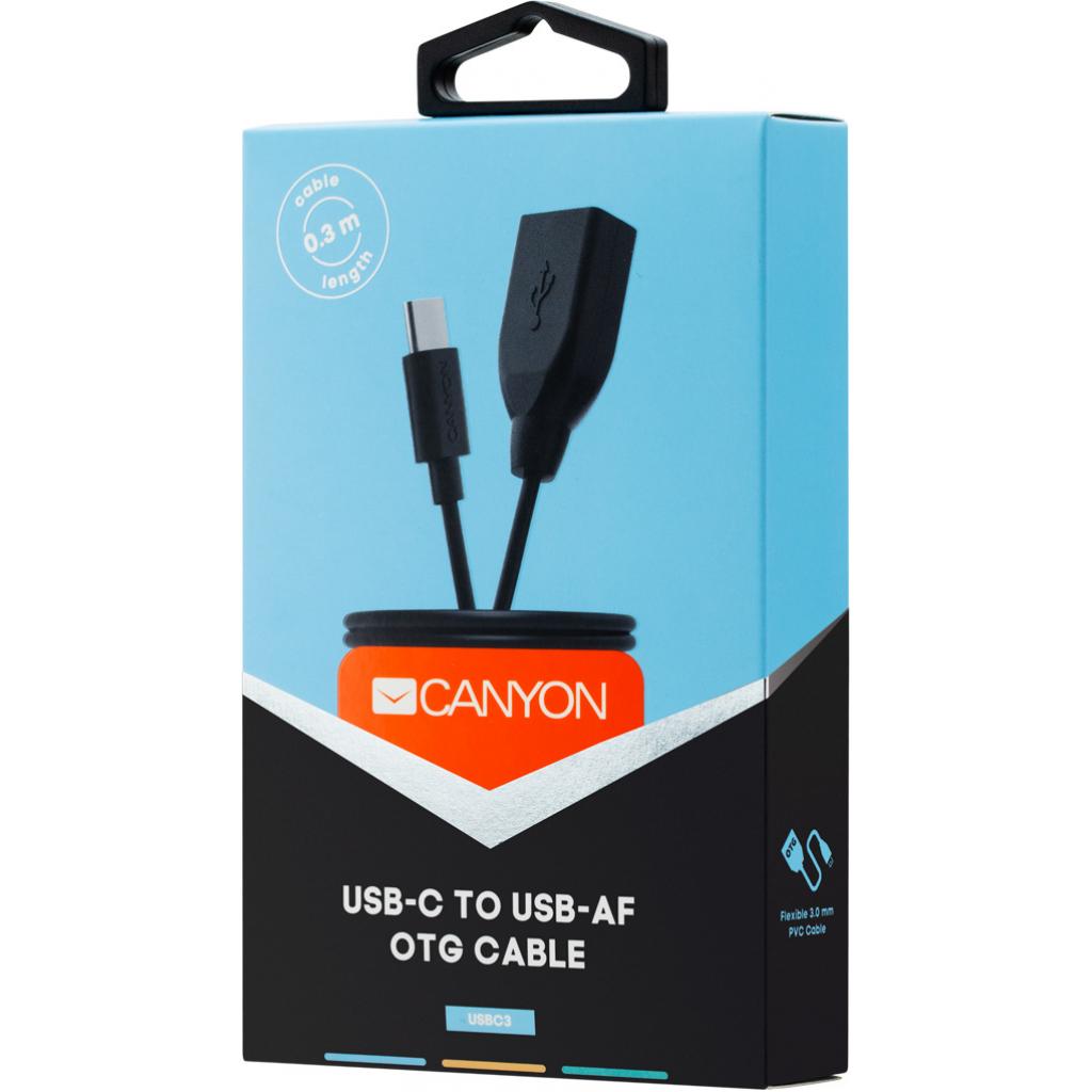 Дата кабель OTG USB 2.0 AF to Type-C 0.3m Canyon (CNE-USBC3B) - 1