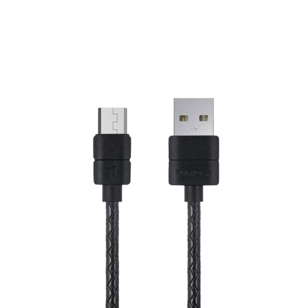 Дата кабель USB 2.0 AM to Micro 5P 1.0m L21 Black Puridea (L21-Micro-USB Black)
