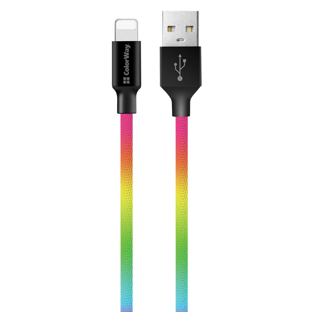 Дата кабель USB 2.0 AM to Lightning 1.0m multicolor ColorWay (CW-CBUL016-MC) - 1 Дата кабель USB 2.0 AM to Lightning 1.0m multicolor ColorWay (CW-CBUL016-MC) - 1