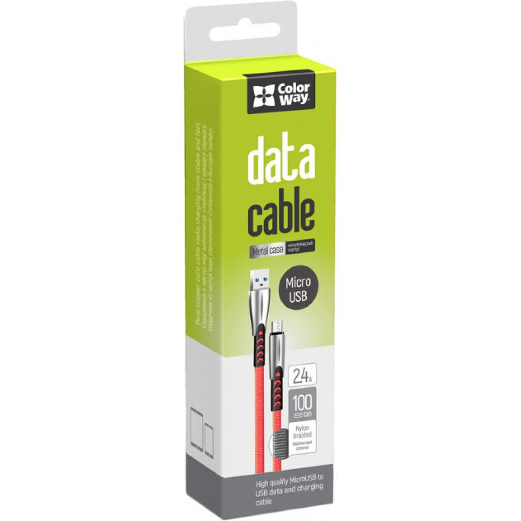 Дата кабель USB 2.0 AM to Micro 5P 1.0m zinc alloy red ColorWay (CW-CBUM011-RD) - 2 Дата кабель USB 2.0 AM to Micro 5P 1.0m zinc alloy red ColorWay (CW-CBUM011-RD) - 2