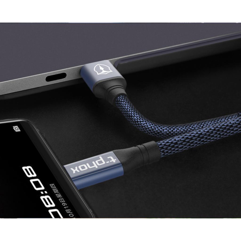 Дата кабель USB 2.0 AM to Type-C 1.2m Speed Blue T-Phox (T-C810 Blue) - 3