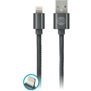 Дата кабель USB 2.0 AM to Lightning leather black Forever (GSM032491)
