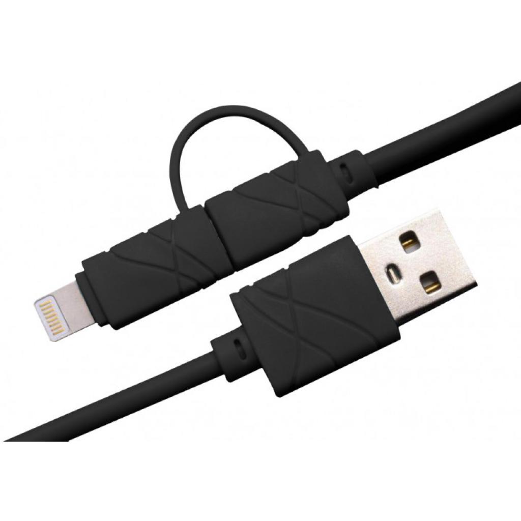 Дата кабель USB 2.0 AM to Lightning + Micro 5P 1.0m black XoKo (SC-210-BK)