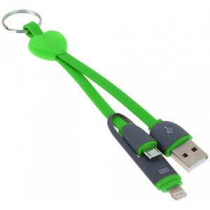 Дата кабель USB 2.0 AM to Lightning + Micro 5P 0.25m green XoKo (SC-201-GR)