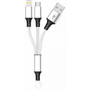 Дата кабель USB 2.0 AM to Lightning + Micro 5P 0.20m silver XoKo (SC-205-SL)