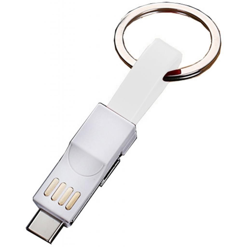 Дата кабель USB 2.0 AM to Lightning + Micro 5P + Type-C 0.13m white XoKo (SC-301-WH)