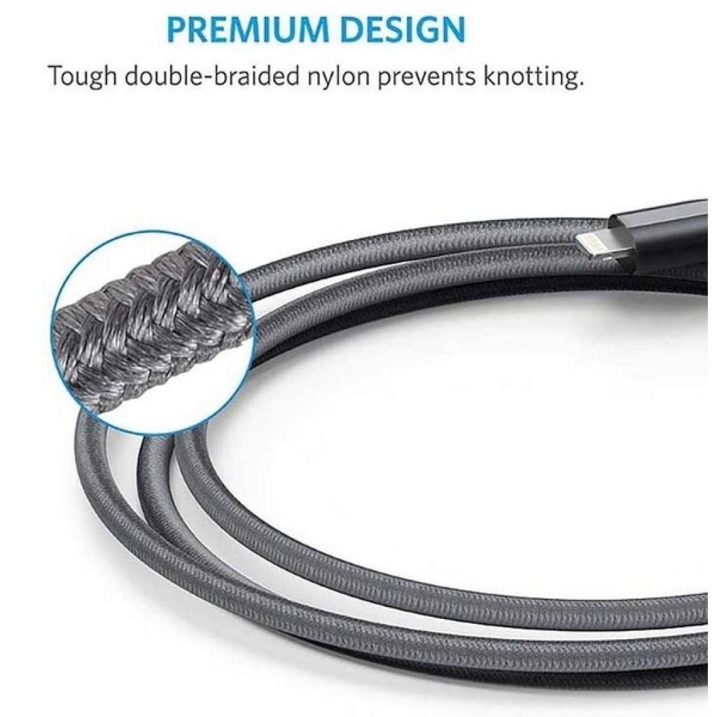 Дата кабель USB 2.0 AM to Lightning 1.8m Powerline Select+ Black Anker (A8013H11) - 4