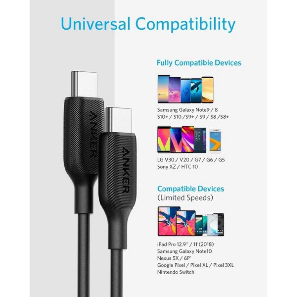 Дата кабель USB Type-C to Type-C 0.9m Powerline III Black Anker (A8852H11) - 5