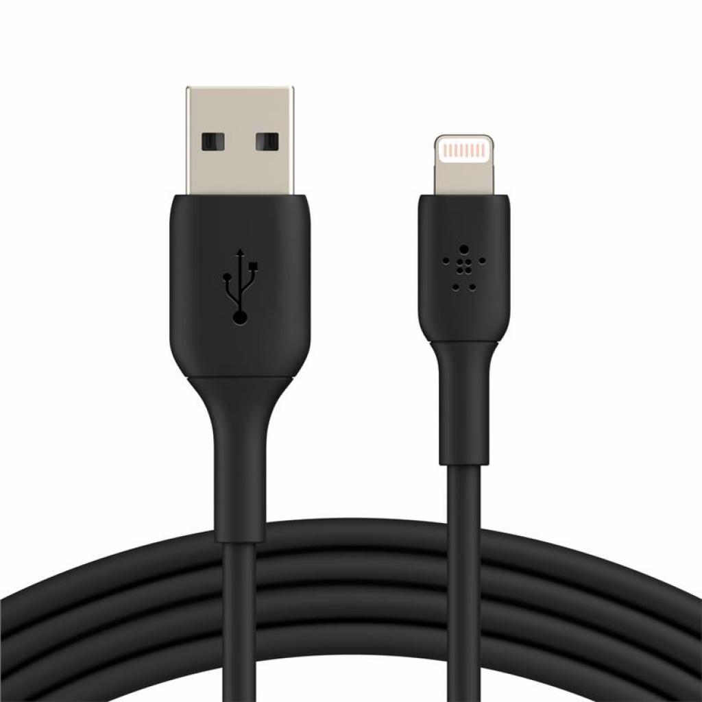 Дата кабель Belkin USB 2.0 AM to Lightning 2.0m PVC black (CAA001BT2MBK)