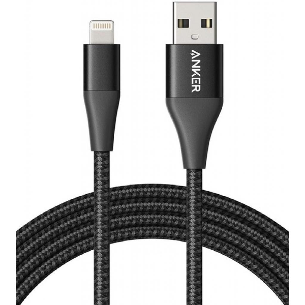 Дата кабель USB 2.0 AM to Lightning 0.9m Powerline+ Black Anker (A8452H11)