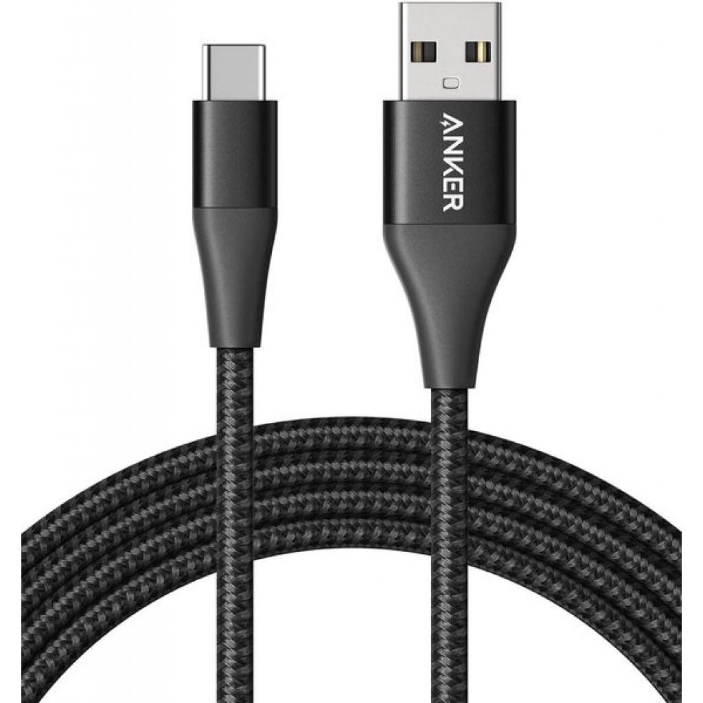 Дата кабель USB 2.0 AM to Type-C 1.8m Powerline+ II Black Anker (A8463H11)