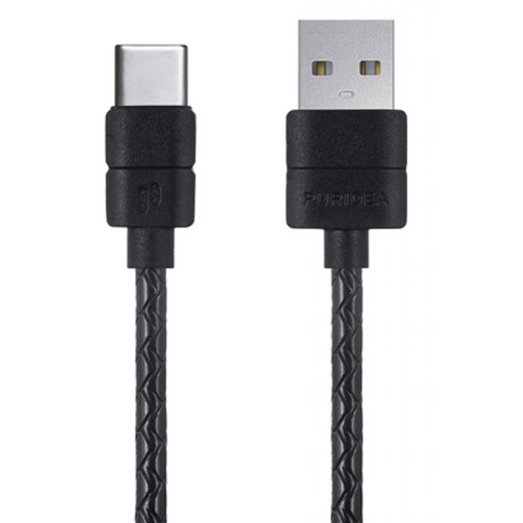 Дата кабель USB 2.0 AM to Type-C 1.0m black Puridea (L21-USB-C Black)