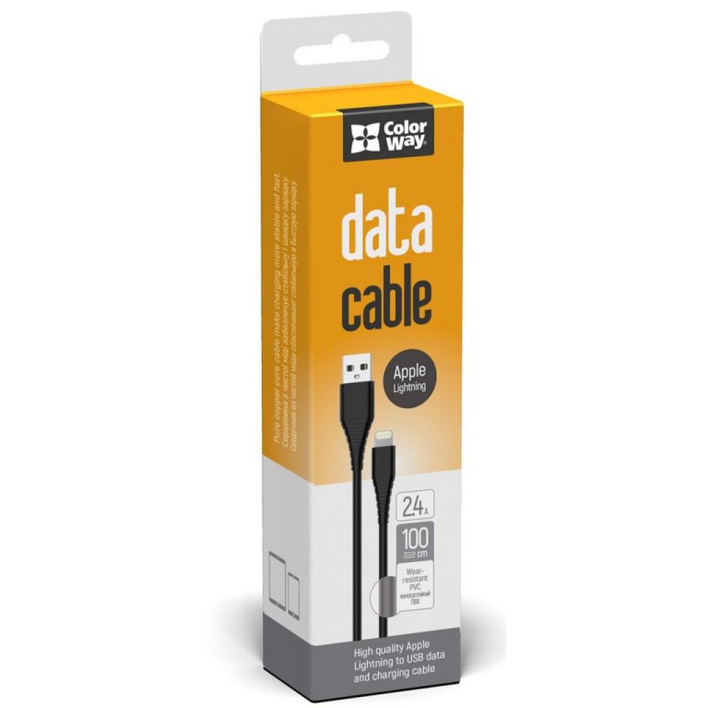 Дата кабель ColorWay USB 2.0 AM to Lightning 1.0m black (CW-CBUL024-BK) - 3 Дата кабель ColorWay USB 2.0 AM to Lightning 1.0m black (CW-CBUL024-BK) - 3