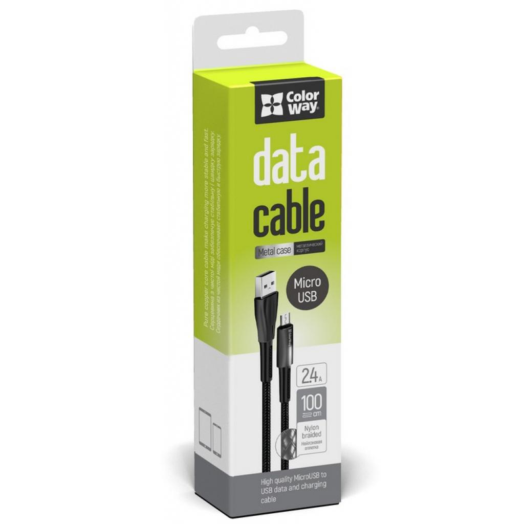 Дата кабель ColorWay USB 2.0 AM to Micro 5P 1.0m zinc alloy + led black (CW-CBUM035-BK) - 6 Дата кабель ColorWay USB 2.0 AM to Micro 5P 1.0m zinc alloy + led black (CW-CBUM035-BK) - 6