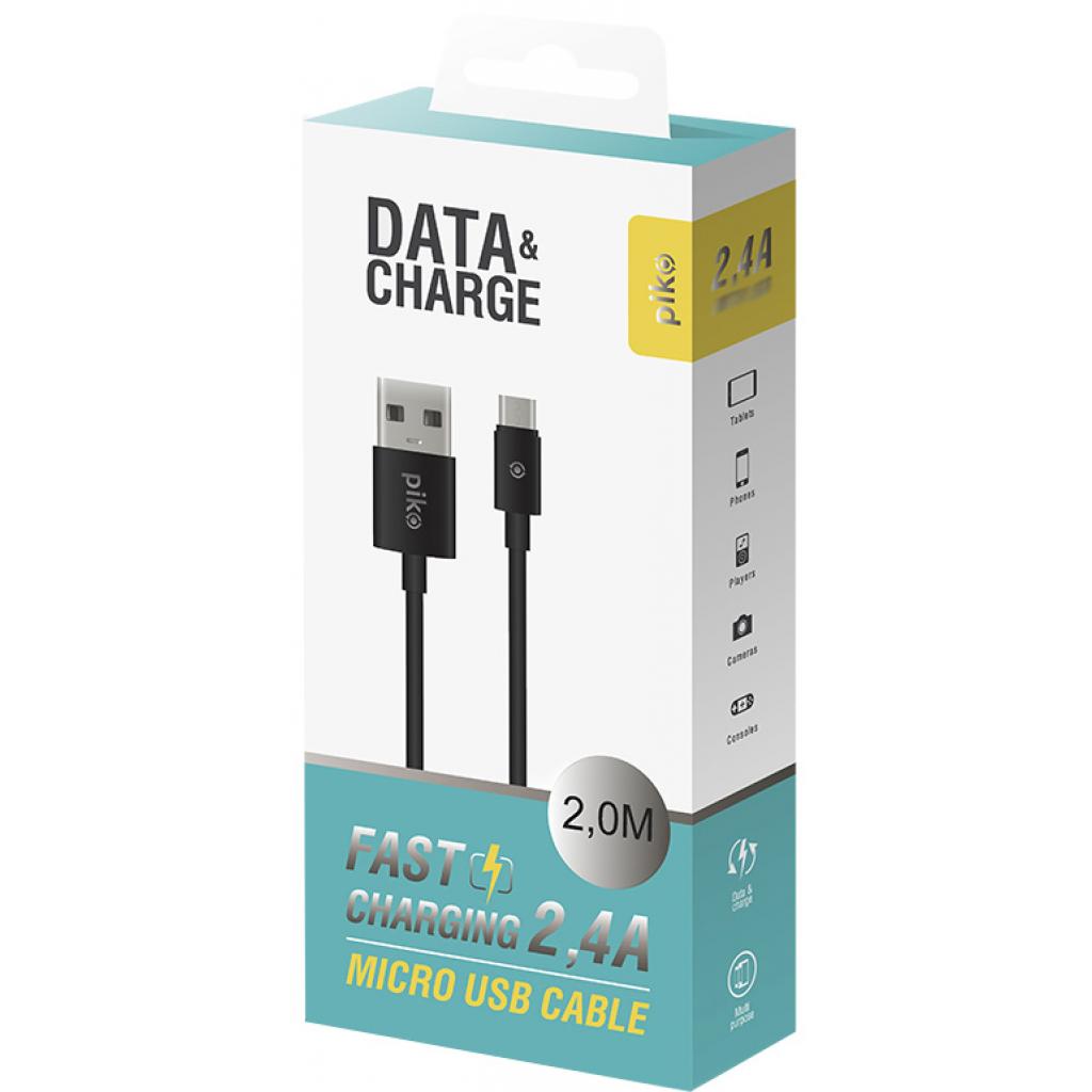 Дата кабель USB 2.0 AM to Micro 5P 2.0m black Piko (1283126493881) - 1
