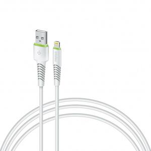 Дата кабель USB 2.0 AM to Lightning 3.0m CBFLEXL3 white Intaleo (1283126487507)