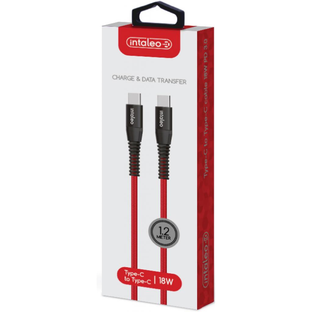 Дата кабель USB Type-C to Type-C 18W 1,2m CBRNYTT1 red Intaleo (1283126504112) - 1
