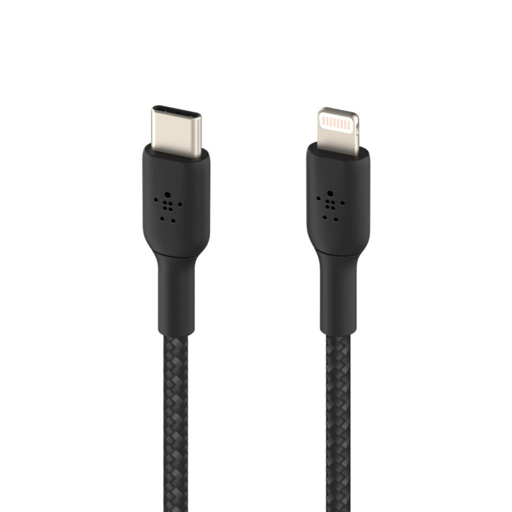 Дата кабель USB 2.0 AM to Lightning 1.0m BRAIDED black Belkin (CAA004BT1MBK) - 2