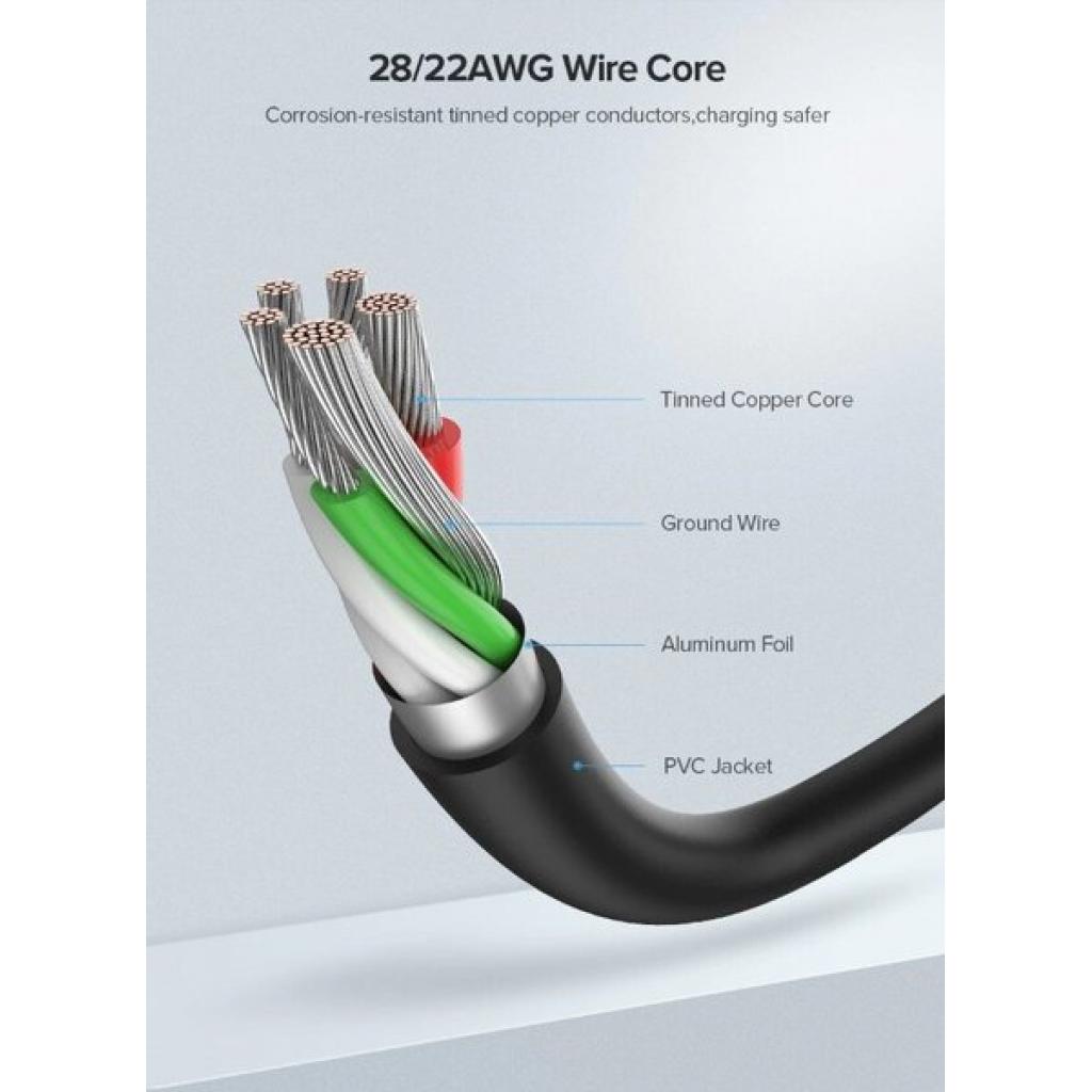 Дата кабель USB 2.0 AM to Type-C 2.0m US287 Black Ugreen (60118) - 6