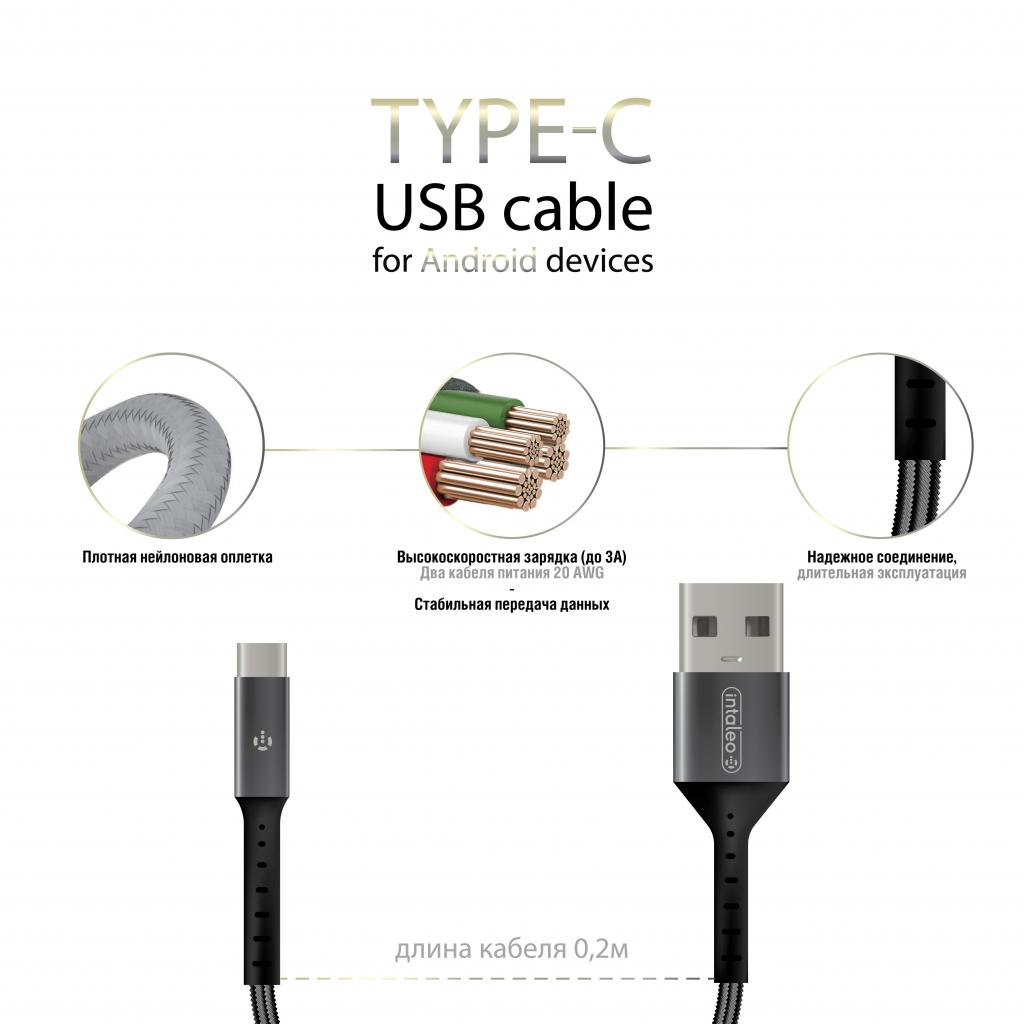 Дата кабель USB 2.0 AM to Type-C 0.2m Intaleo (1283126495656) - 3 Дата кабель USB 2.0 AM to Type-C 0.2m Intaleo (1283126495656) - 3