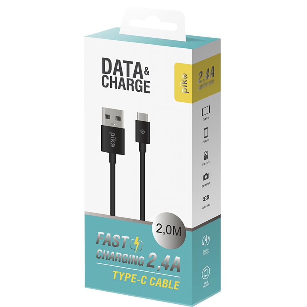 Дата кабель USB 2.0 AM to Type-C 2.0m CB-UT12 black Piko (1283126493850) - 1