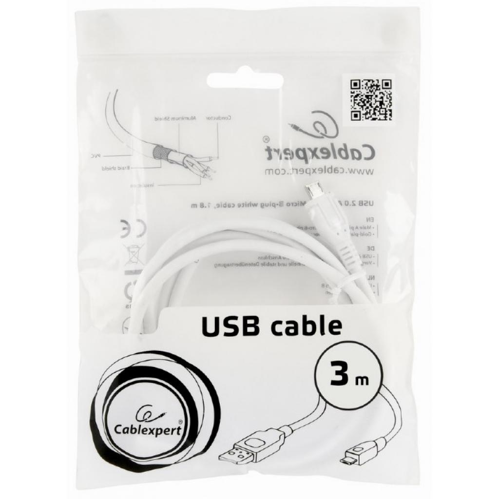 Дата кабель Cablexpert USB 2.0 AM to Micro 5P 3.0m (CCP-mUSB2-AMBM-W-10) - 3 Дата кабель Cablexpert USB 2.0 AM to Micro 5P 3.0m (CCP-mUSB2-AMBM-W-10) - 3