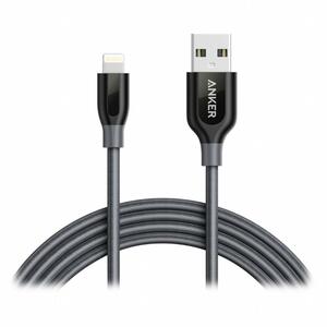 Дата кабель USB 2.0 AM to Lightning 0.9m Powerline+ V3 Space Gray Anker (A8121HA1)