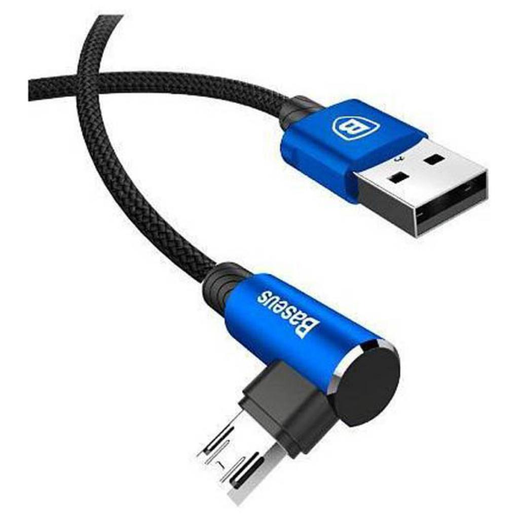 Дата кабель Baseus USB 2.0 AM to Micro 5P 2.0m MVP Elbow Blue (CAMMVP-B03) - 1 Дата кабель Baseus USB 2.0 AM to Micro 5P 2.0m MVP Elbow Blue (CAMMVP-B03) - 1