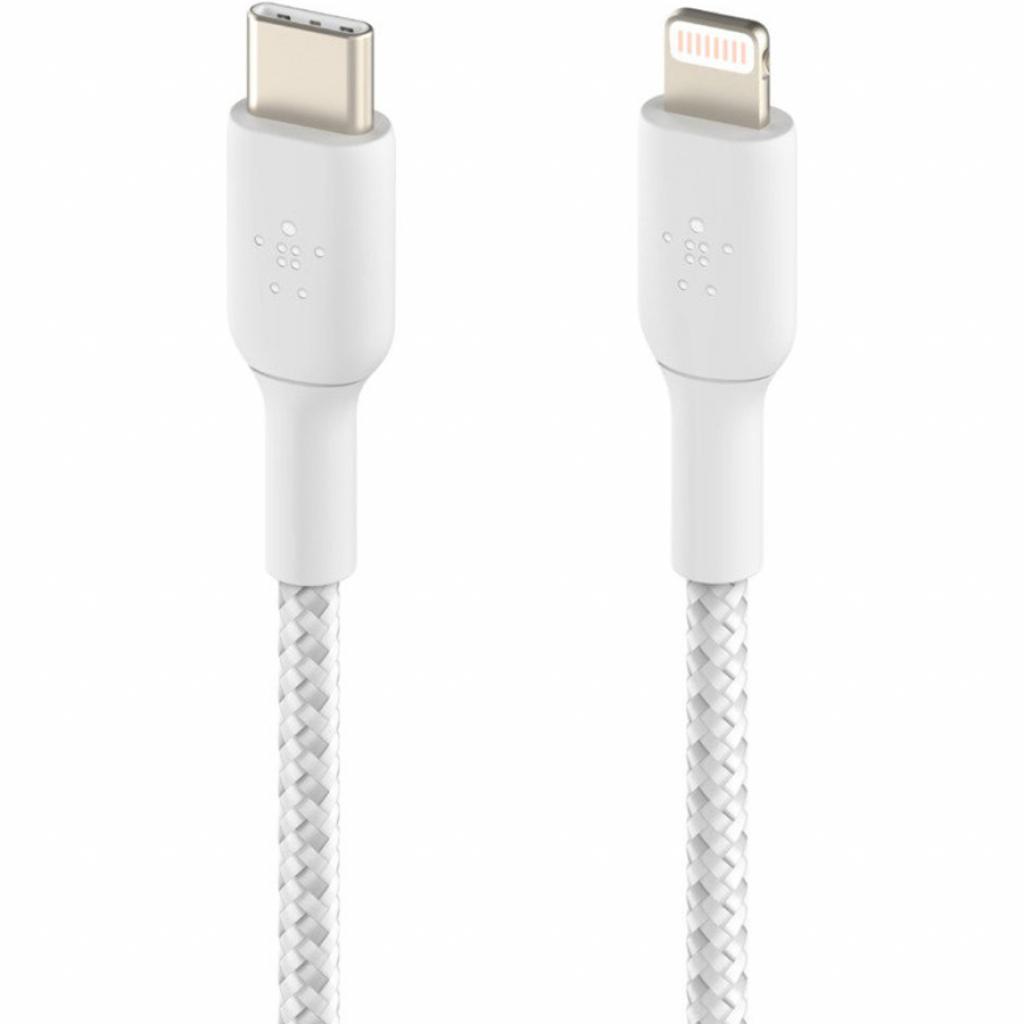 Дата кабель USB Type-С to Lightning 2.0m white Belkin (CAA004BT2MWH) - 1