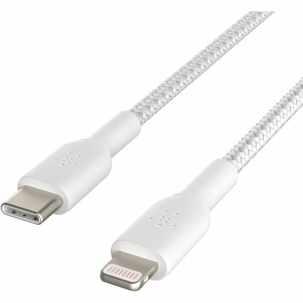Дата кабель USB Type-С to Lightning 2.0m white Belkin (CAA004BT2MWH) - 2