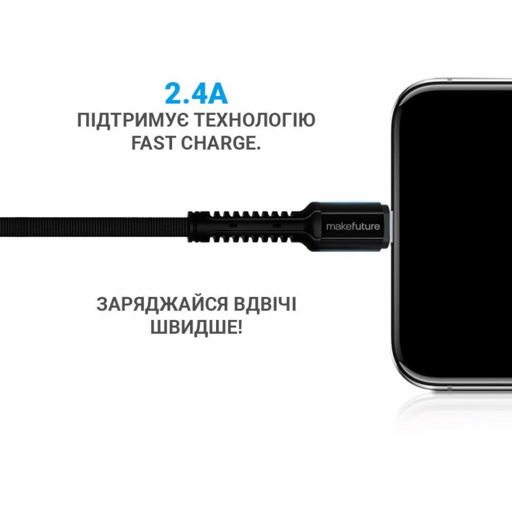 Дата кабель USB 2.0 AM to Lightning 1.0m Denim Grey MakeFuture (MCB-LD2GR) - 2 Дата кабель USB 2.0 AM to Lightning 1.0m Denim Grey MakeFuture (MCB-LD2GR) - 2