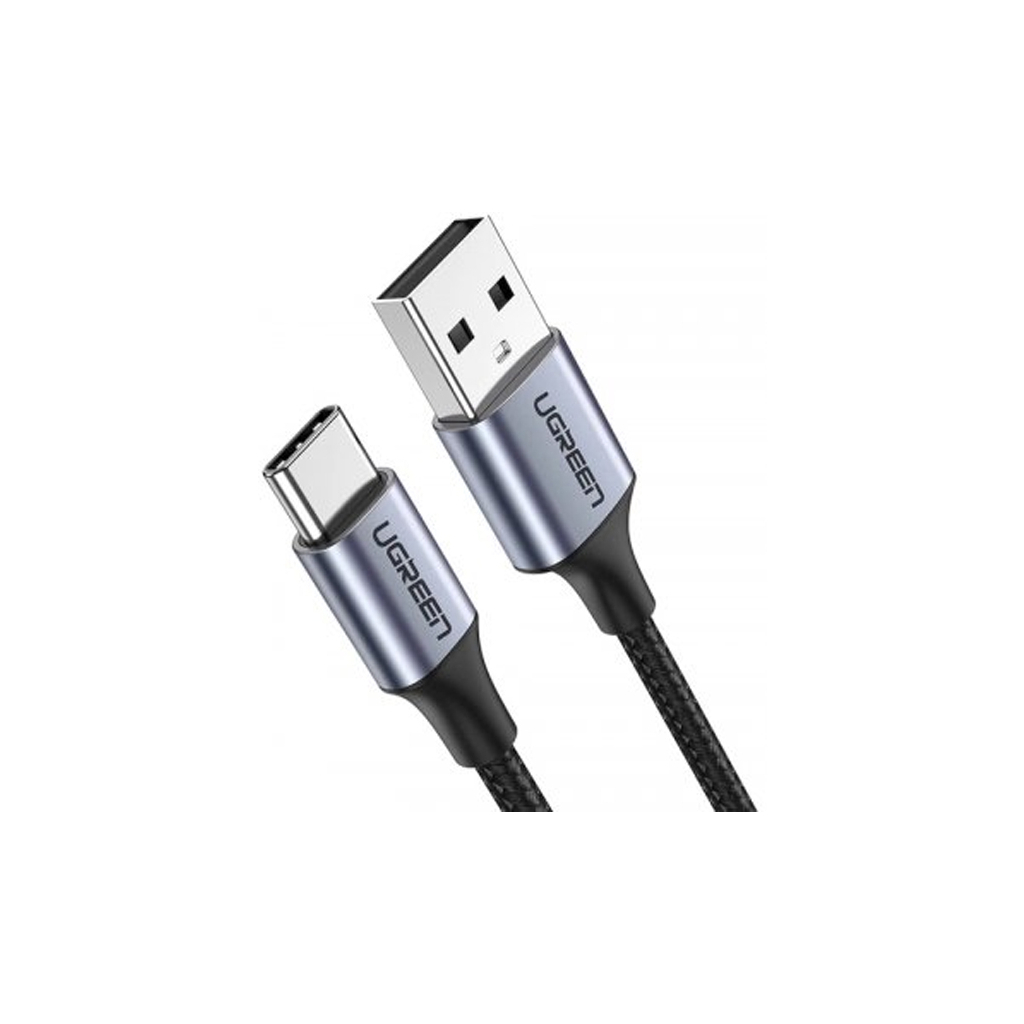 Дата кабель USB 2.0 AM to Type-C 1.5m US284 Angled Alum. Braid (Black) Ugreen (60782)