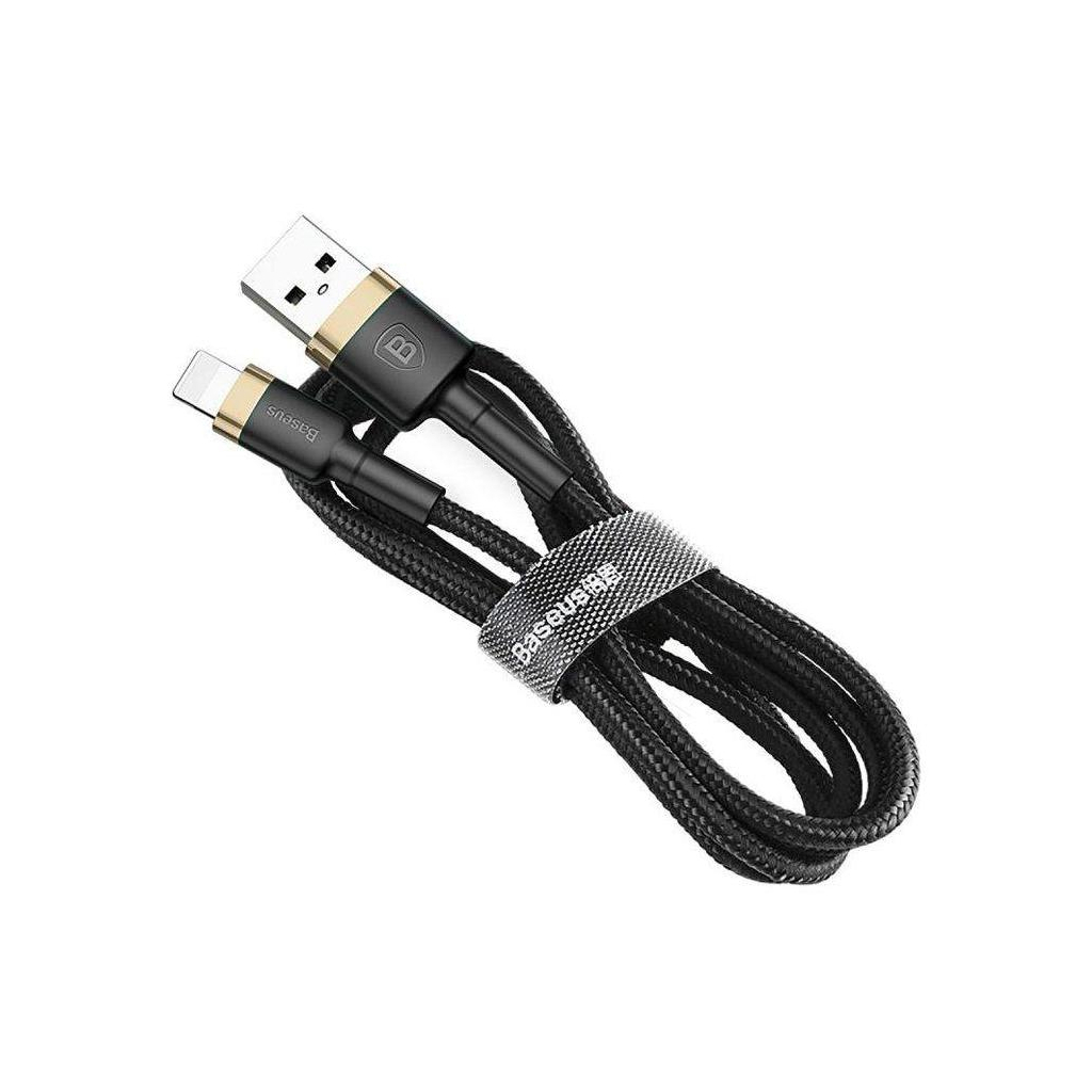 Дата кабель USB 2.0 AM to Lightning 2.0m 1.5A gold-black Baseus (CALKLF-CV1) - 1 Дата кабель USB 2.0 AM to Lightning 2.0m 1.5A gold-black Baseus (CALKLF-CV1) - 1