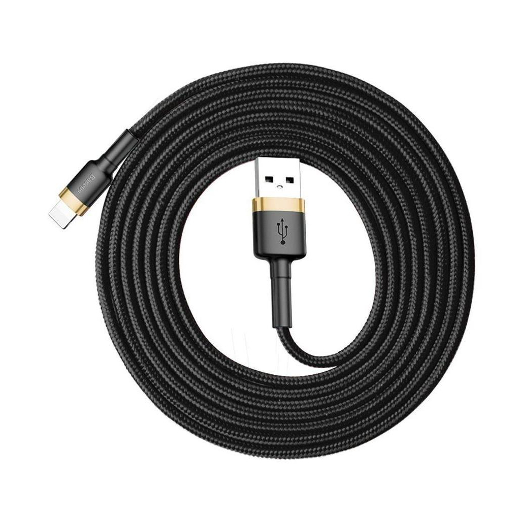 Дата кабель USB 2.0 AM to Lightning 2.0m 1.5A gold-black Baseus (CALKLF-CV1) - 2 Дата кабель USB 2.0 AM to Lightning 2.0m 1.5A gold-black Baseus (CALKLF-CV1) - 2