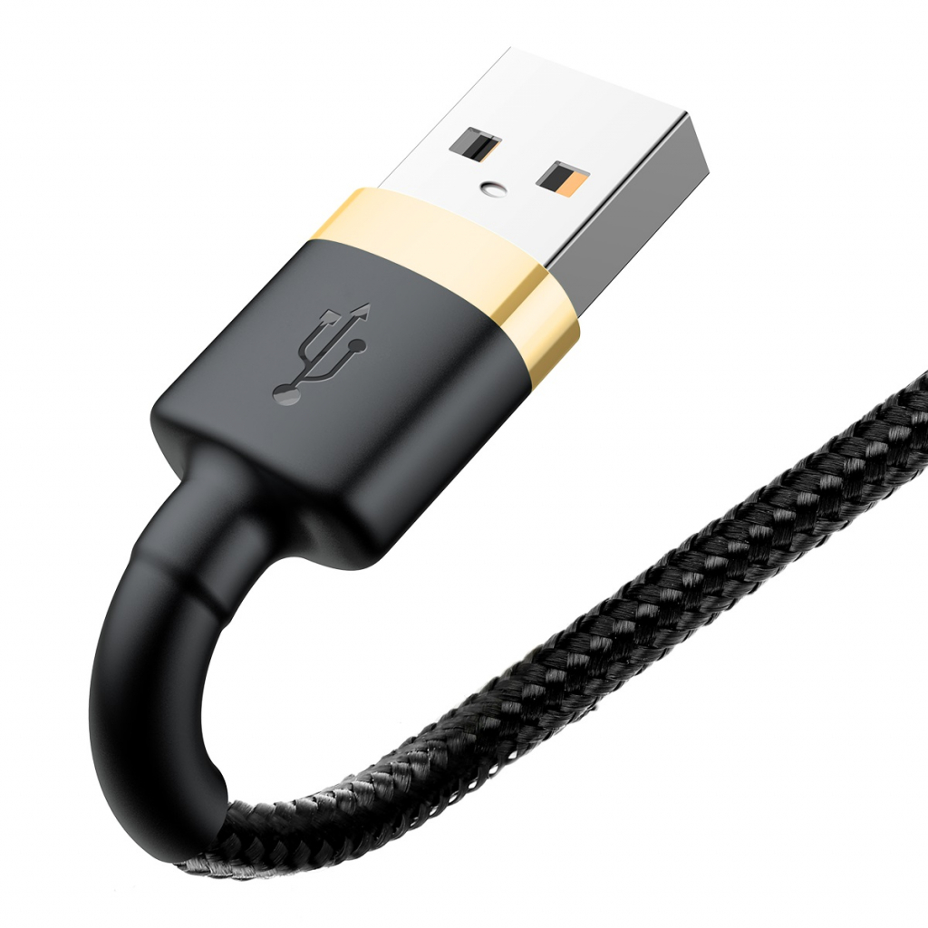 Дата кабель USB 2.0 AM to Lightning 3.0m 2.0A gold-black Baseus (CALKLF-RV1) - 1 Дата кабель USB 2.0 AM to Lightning 3.0m 2.0A gold-black Baseus (CALKLF-RV1) - 1