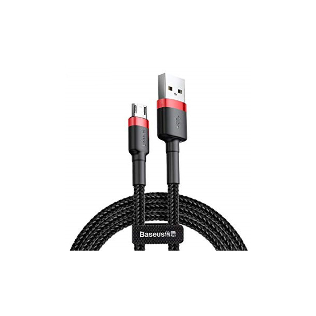 Дата кабель USB 2.0 AM to Micro 5P 0.5m 2.4A red-black Baseus (CAMKLF-A91)