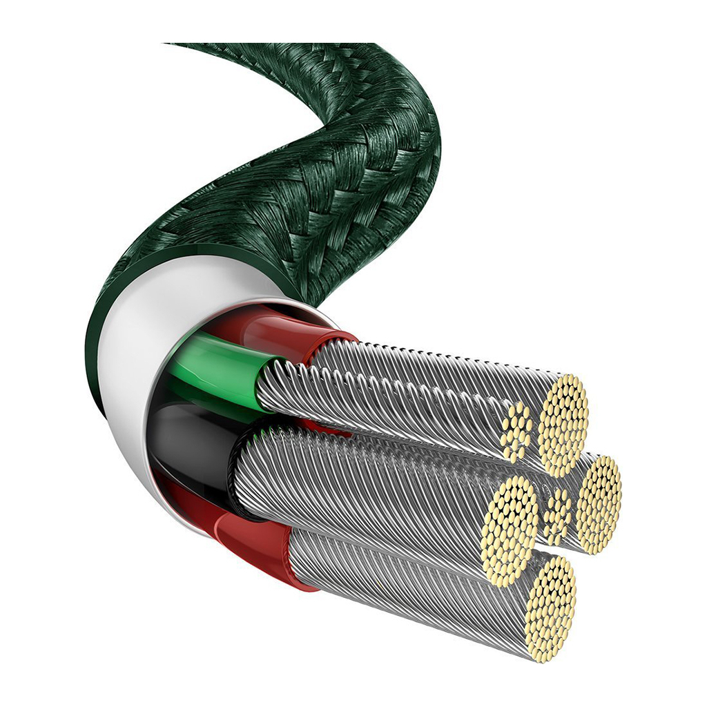 Дата кабель USB 3.1 AM to Type-C 1.0m 6A LED green Baseus (CATSD-M06) - 3