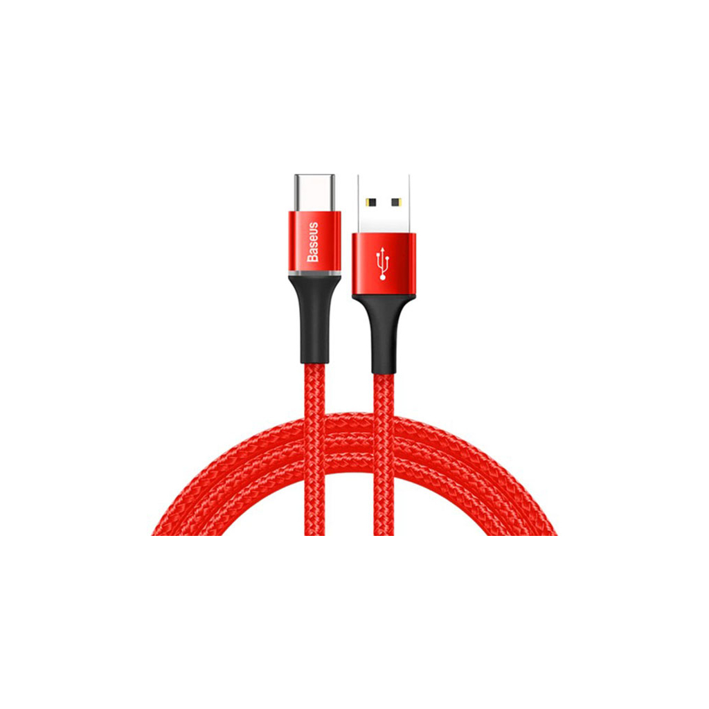 Дата кабель USB 3.1 AM to Type-C 2.0m 2A LED red Baseus (CATGH-H09)