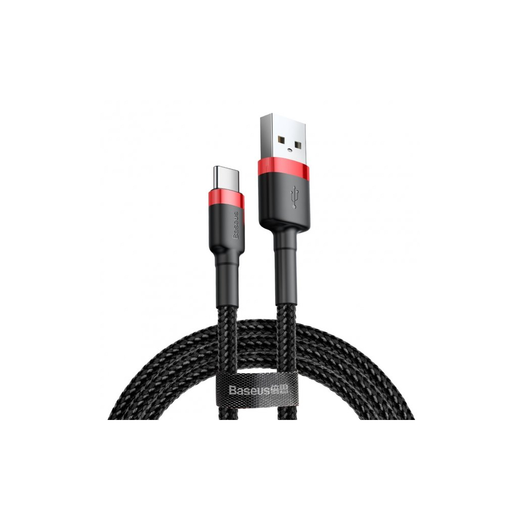 Дата кабель USB 3.1 AM to Type-C 2.0m 2A red-black Baseus (CATKLF-C91) - 2