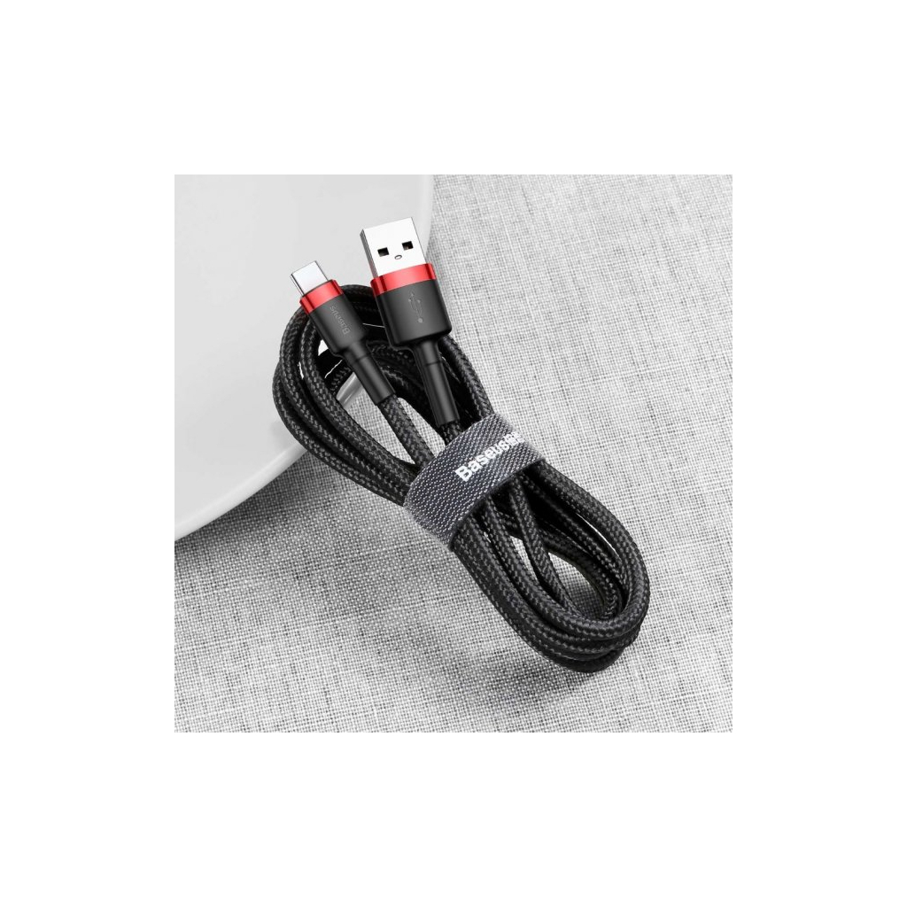Дата кабель USB 3.1 AM to Type-C 2.0m 2A red-black Baseus (CATKLF-C91) - 5