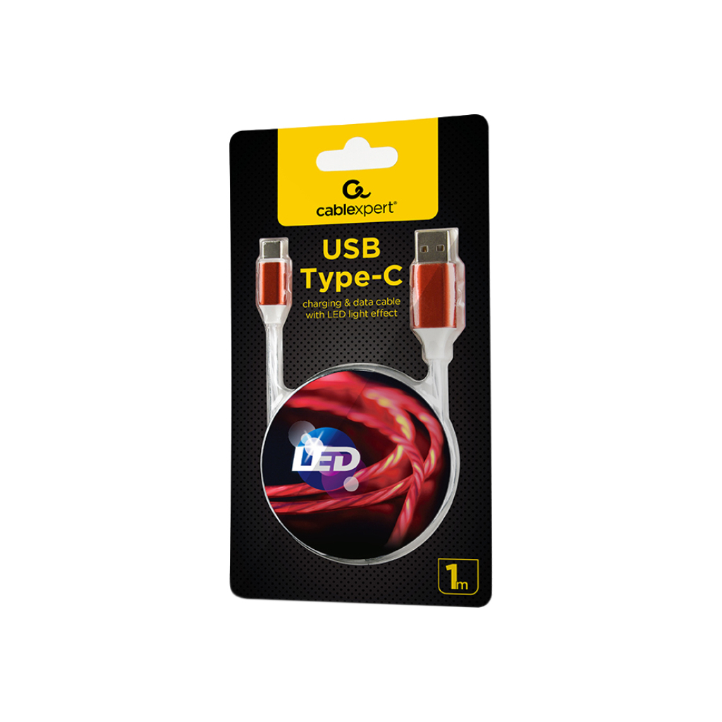 Дата кабель USB 2.0 AM to Type-C 1.0m 2A Cablexpert (CC-USB-CMLED-1M) - 3